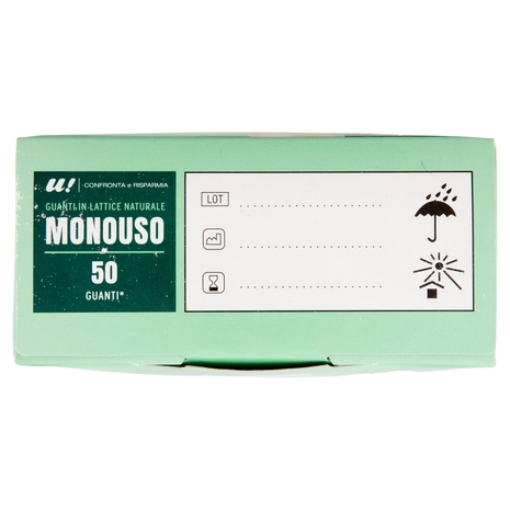 50 Guanti Monouso in Lattice Naturale Misura Media U! Confronta e Risparmia